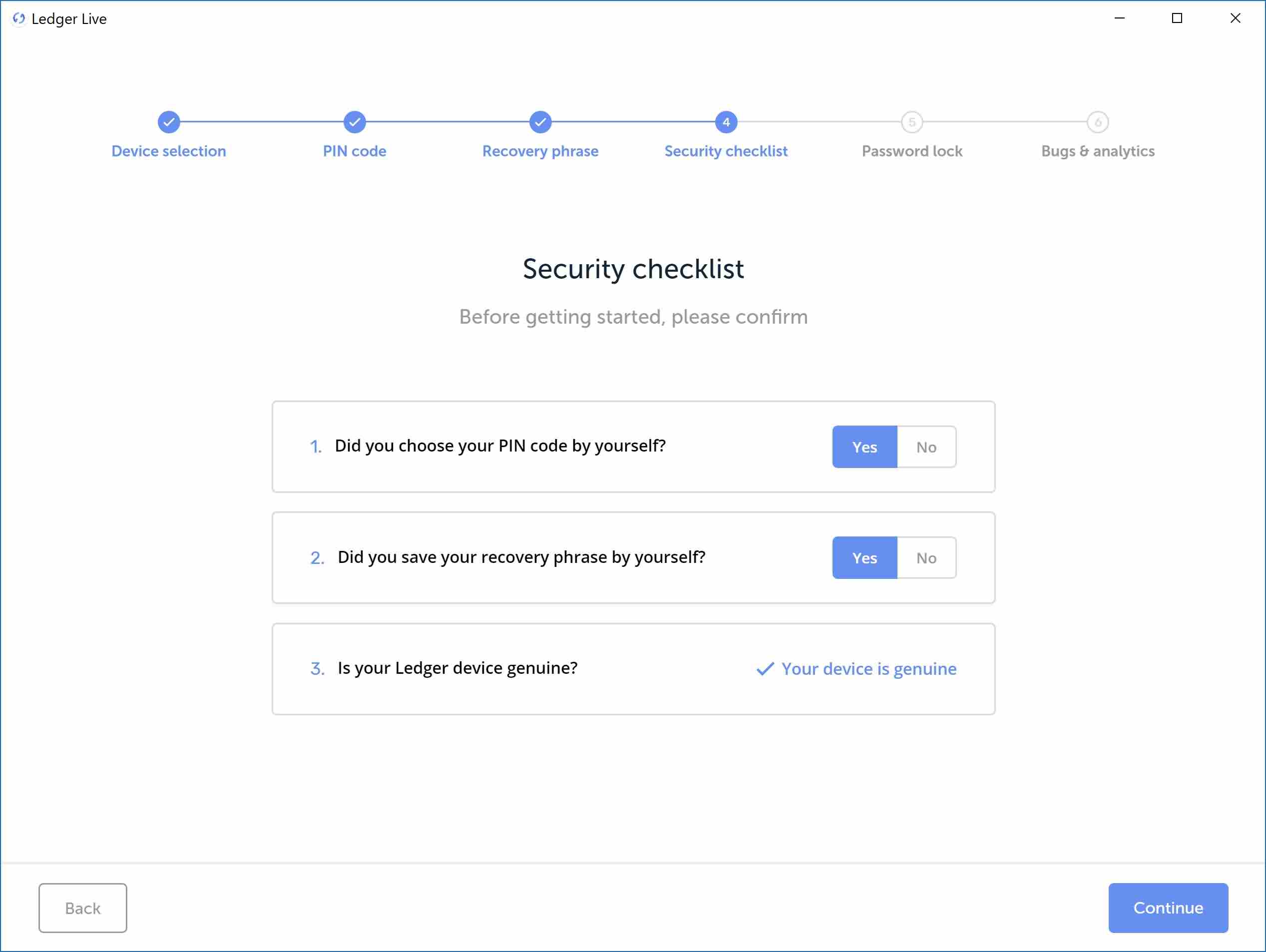 Ledger recovery