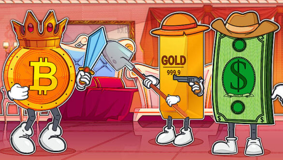 قیمت بیت کوین در مقابل طلا
