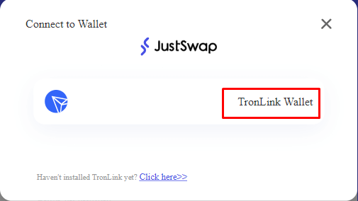 اتصال ترون لینک به Just Swap