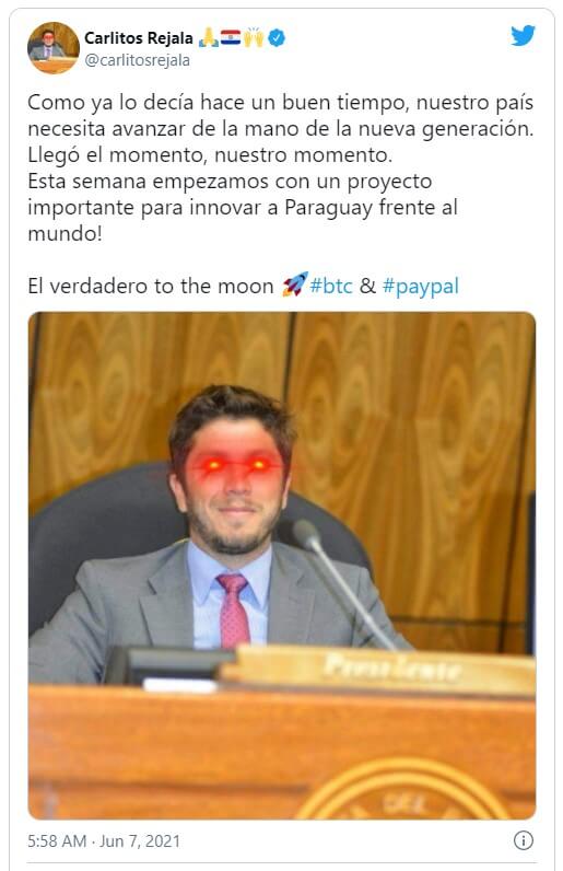 نماینده کنگره پاراگوئه لایحه ارز دیجیتال 