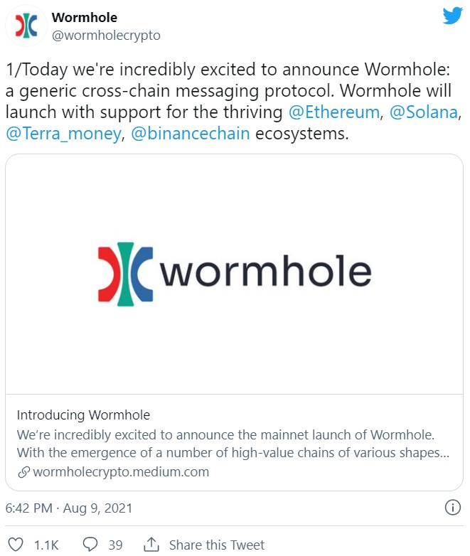 توییت شبکه wormhole