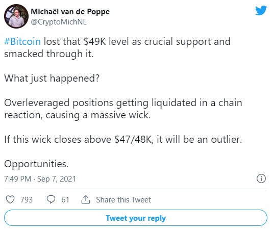 توییت مایکل ون د پوپ درباره ریزش بازار