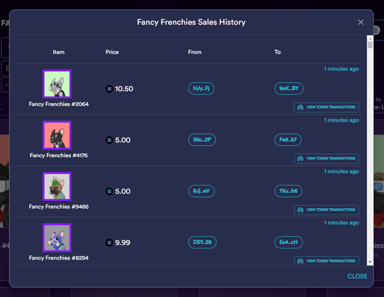 خرید NFT های سولانا - fancy frenchies