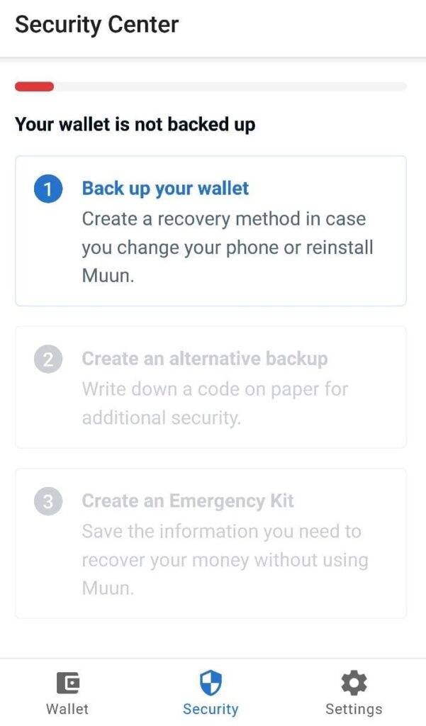 افزایش امنیت Muun Wallet -
چطور از کیف پول موون بکاپ بگیریم