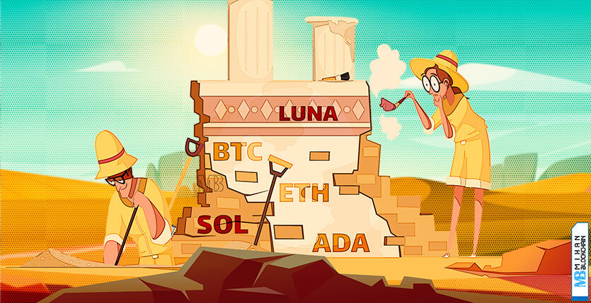 تحلیل تکنیکال قیمت بیت کوین اتریوم سولانا لونا کاردانو btc eth ada sol luna