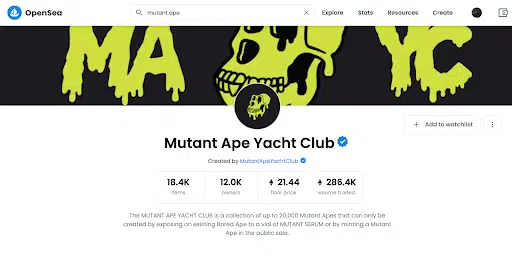 باشگاه قایق‌سواری میمون جهش‌یافته (Mutant Ape Yacht Club)