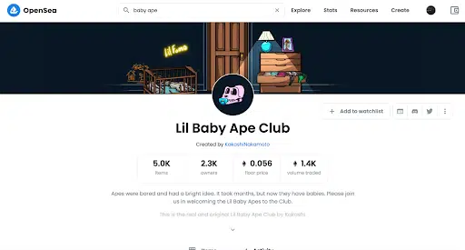 پروژه Lil Baby Ape Club