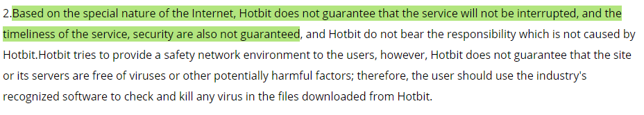 عدم تضمین امنیت Hotbit