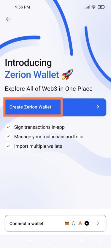 ساخت کیف پول zerion smart wallet