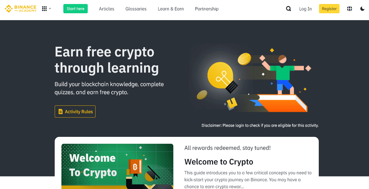 Binance Academy و کسب درآمد از طریق یادگیری 