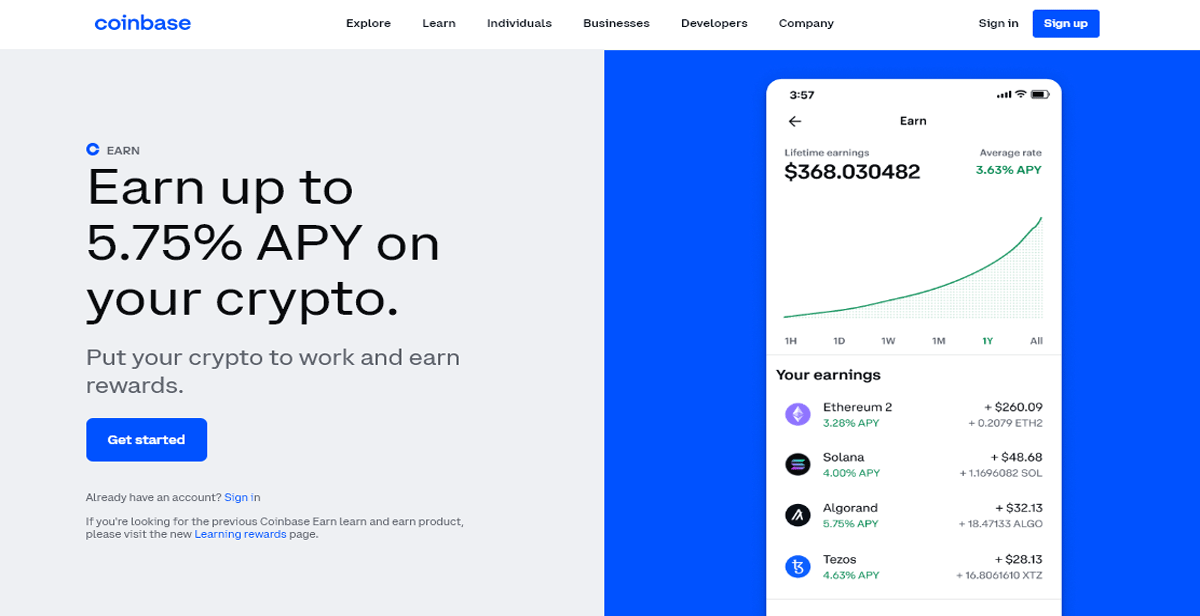 Coinbase Earn a platform to earn money by learning 