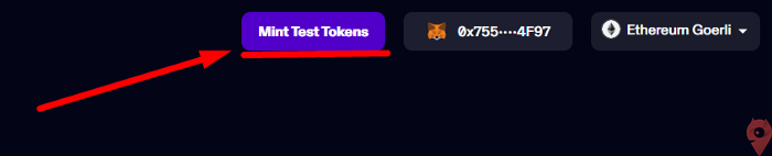 Receive test tokens