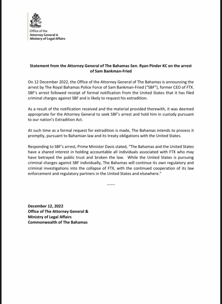 اطلاعیه بازداشت سم بنکمن فرید توسط دادستان کل باهاما