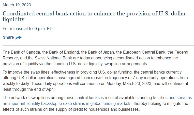 بینانیه مشترک ۵ بانک مرکزی