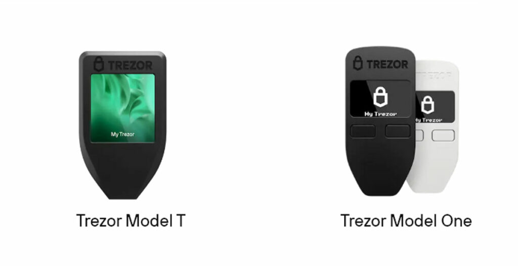 ولت سخت افزاری Trezor One و Trezor T