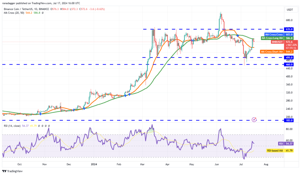 نمودار روزانه قیمت بایننس کوین - منبع: TradingView