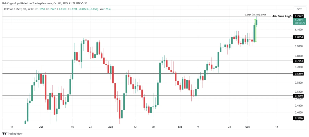 نمودار قیمت POPCAT - منبع: TradingView