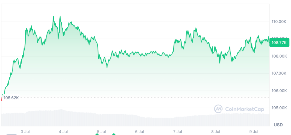 قیمت بیت کوین - منبع: CoinMarketCap