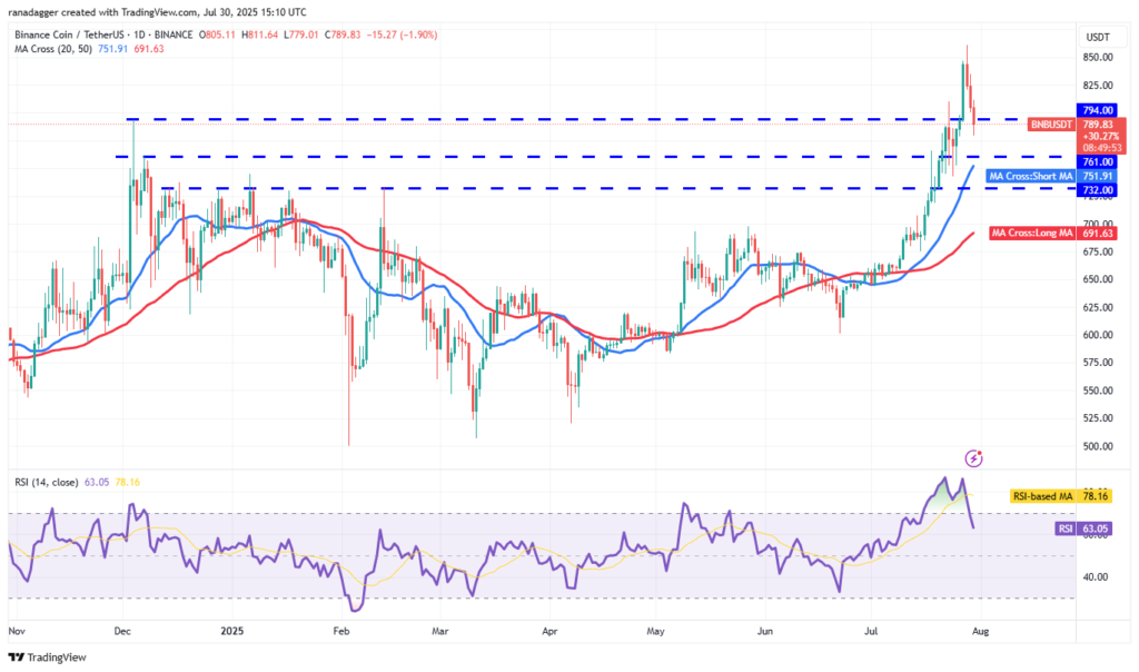 نمودار بی‌ان‌بی تایم فریم ۱ روزه - منبع: TradingView