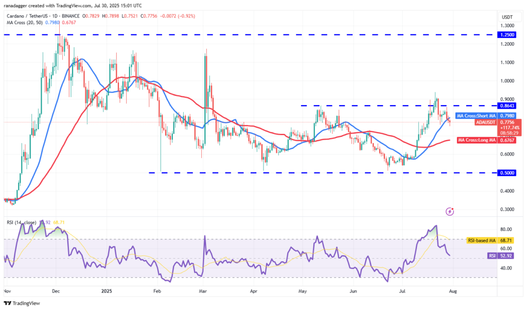 نمودار کاردانو تایم فریم ۱ روزه - منبع: TradingView