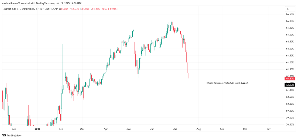 نمودار دامیننس بیت کوین - منبع: TradingView