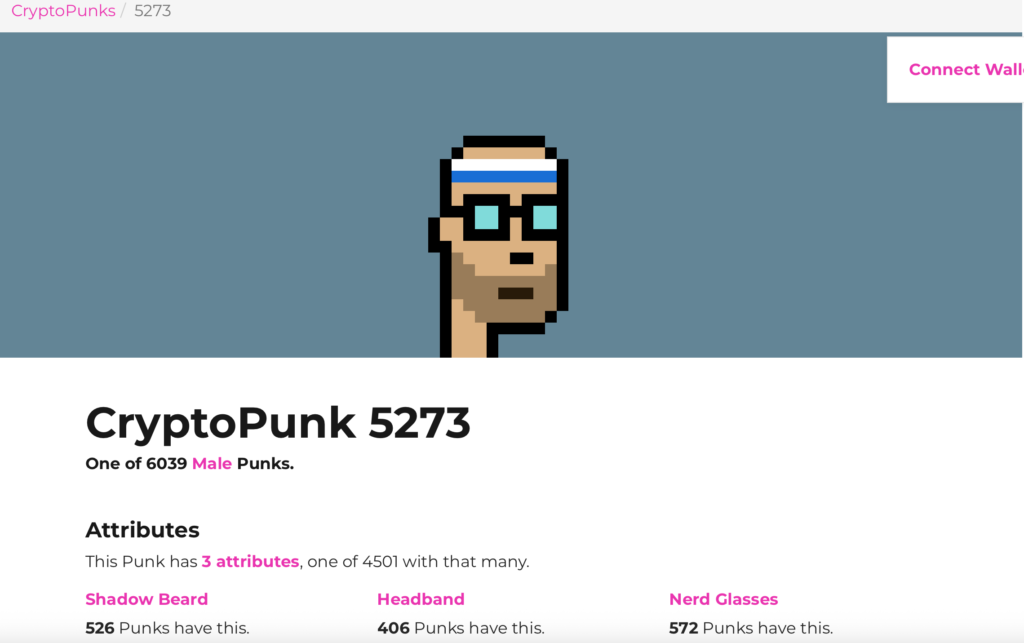 ان‌اف‌تی شماره 5273 کریپتو پانک - منبع: CryptoPunks