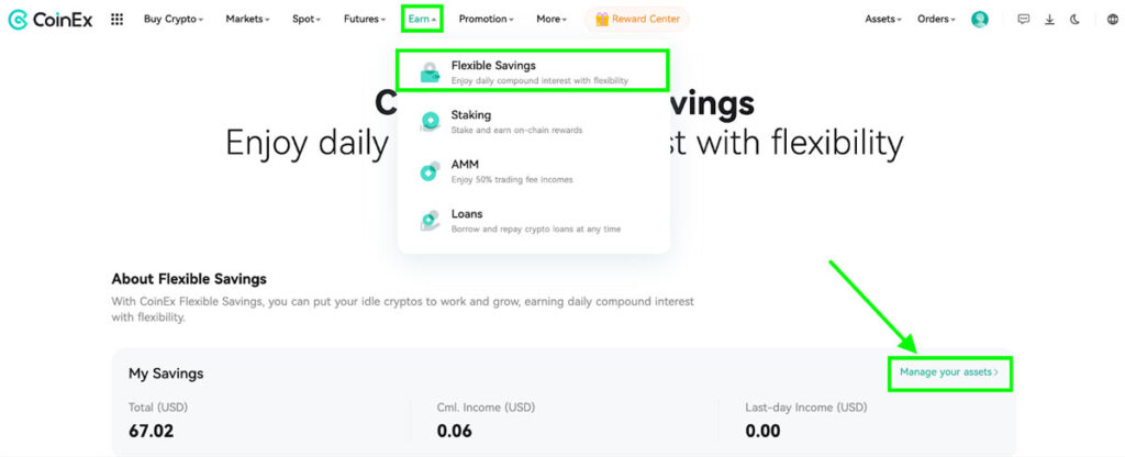 چطور از Flexible Saving کوینکس درآمد کسب کنیم