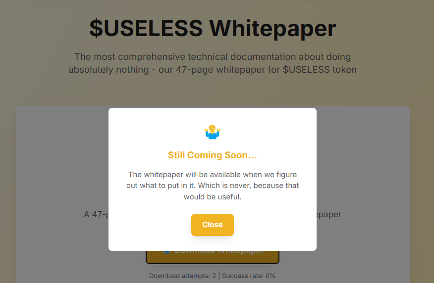 وایت پیپر ارز دیجیتال یوزلس کوین (USELESS) 