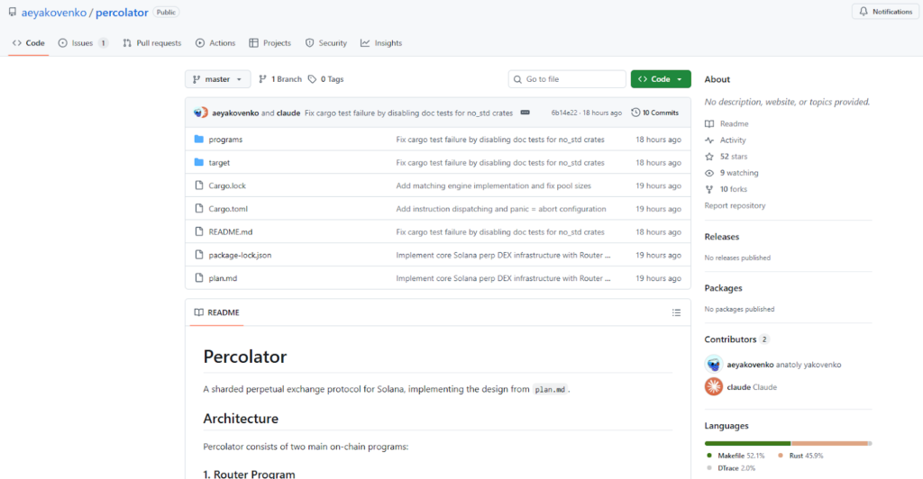 پروپوزال صرافی غیرمتمرکز Percolator - منبع: GitHub