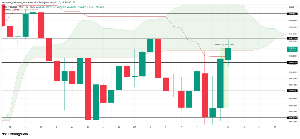 نمودار قیمت NOBODY در تایم‌فریم روزانه - منبع: TradingView