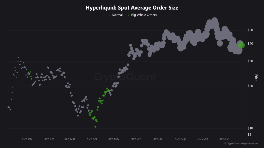 میانگین حجم سفارشات اسپات هایپرلیکویید - منبع: CryptoQuant