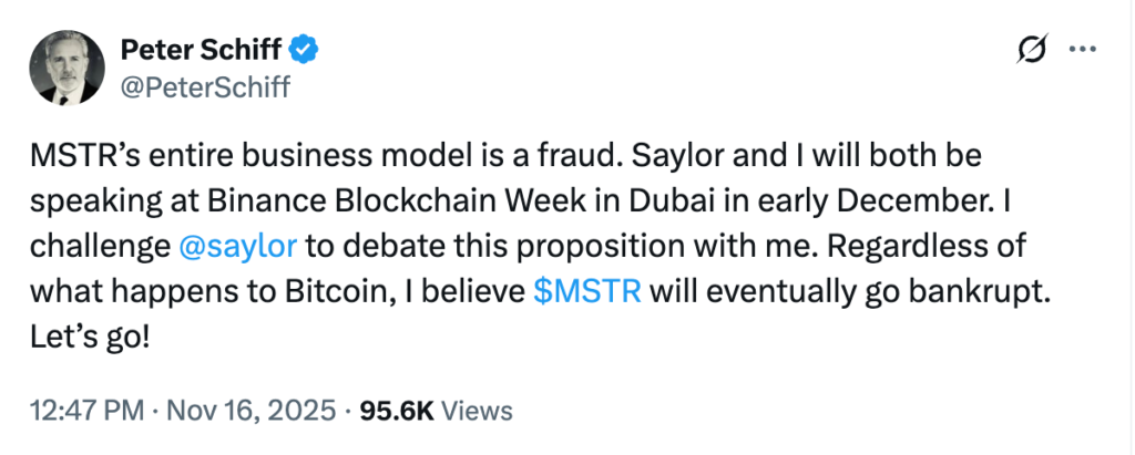 انتقاد تند پیتر شیف از شرکت استراتژی و مایکل سیلر - منبع: Peter Schiff انتقاد تند پیتر شیف از شرکت استراتژی و مایکل سیلر - منبع: Peter Schiff