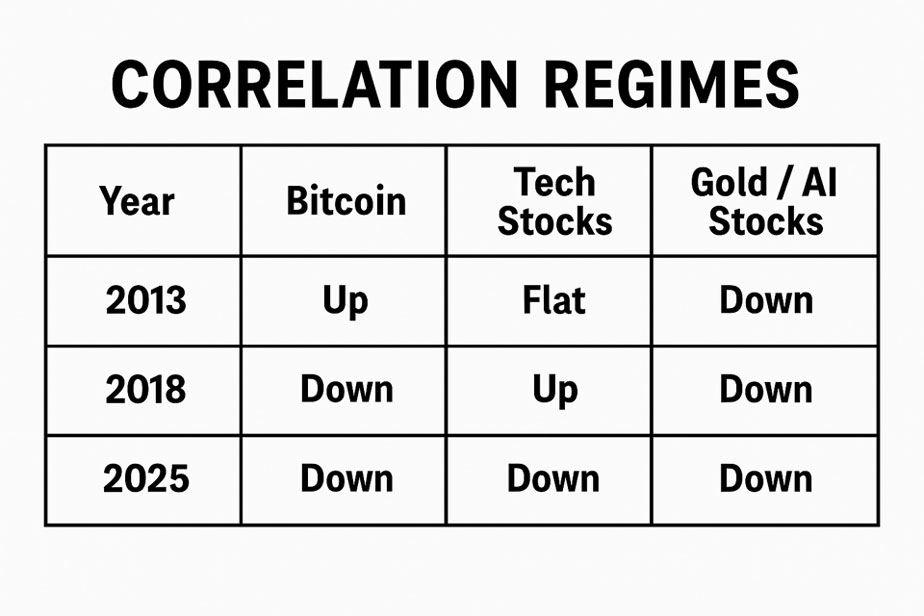 همبستگی بیت کوین با بازار طلا و سهام هوش مصنوعی