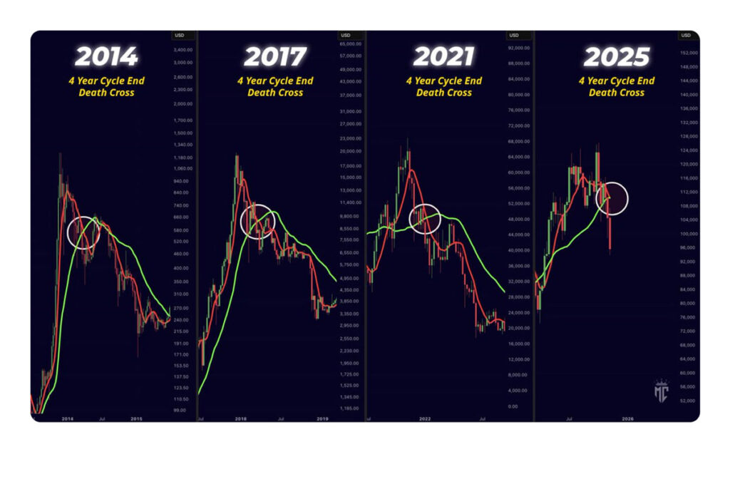 الگوی تقاطع مرگ بیت کوین