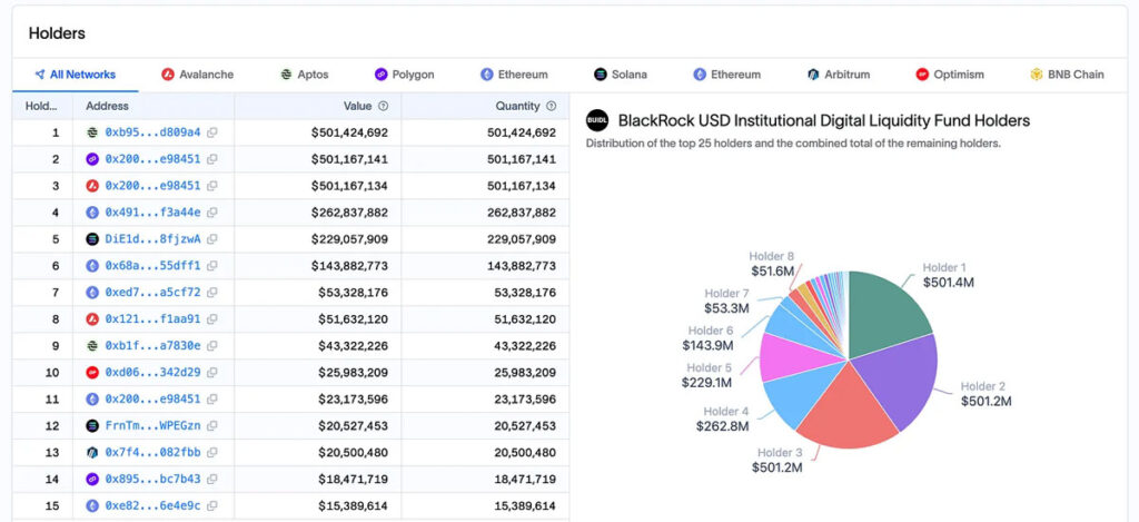 هولدرهای صندوق BUIDL بلک راک