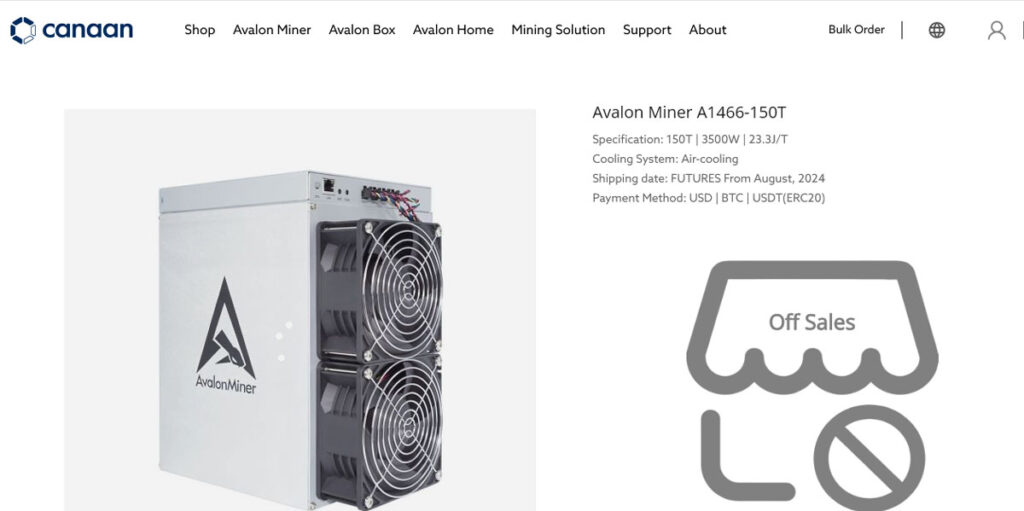 قدرتمندترین ماینر بیت کوین Avalon Made A1466