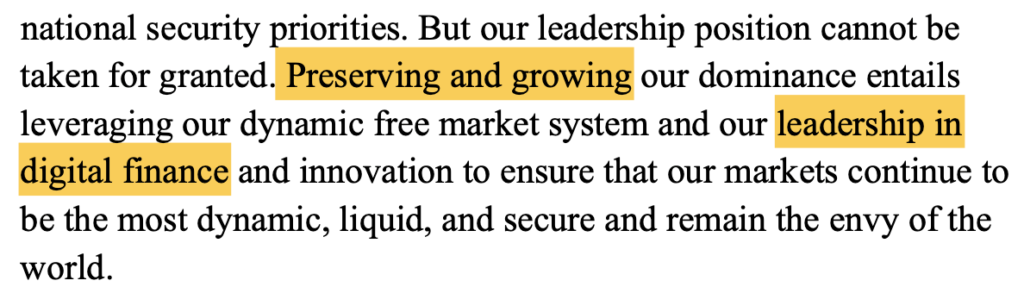 بخشی از سند امنیت ملی دولت ترامپ که به‌صورت غیرمستقیم به کریپتو اشاره دارد - منبع: The White House