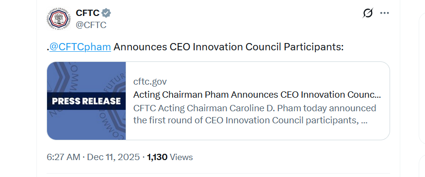 معرفی شورای جدید کمیسیون معاملات آتی کالای آمریکا - منبع: CFTC معرفی شورای جدید کمیسیون معاملات آتی کالای آمریکا - منبع: CFTC