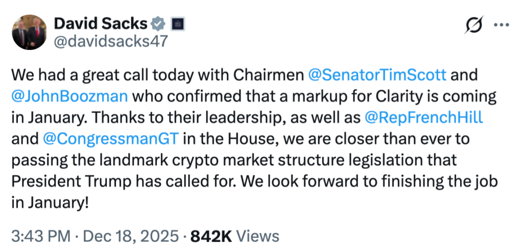 امیدواری دیوید ساکس به تصویب قانون کلاریتی - منبع: David Sachs امیدواری دیوید ساکس به تصویب قانون کلاریتی - منبع: David Sachs