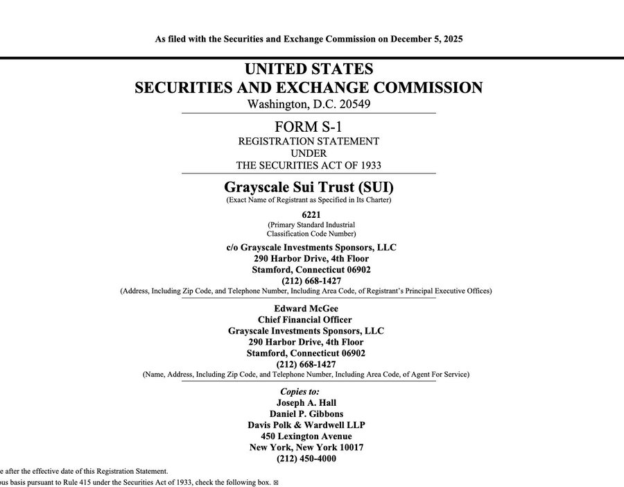 فرم S-1 گریاسکیل برای ورود به بازار سویی - منبع: SEC فرم S-1 گریاسکیل برای ورود به بازار سویی - منبع: SEC