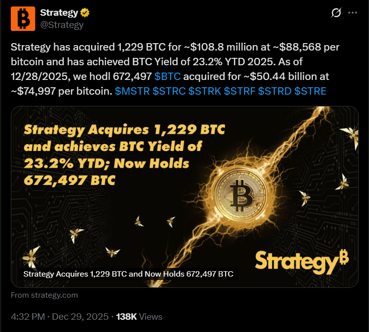 توییت مربوط به اعلام خرید بیت کوین توسط شرکت توییت مربوط به اعلام خرید بیت کوین توسط شرکت