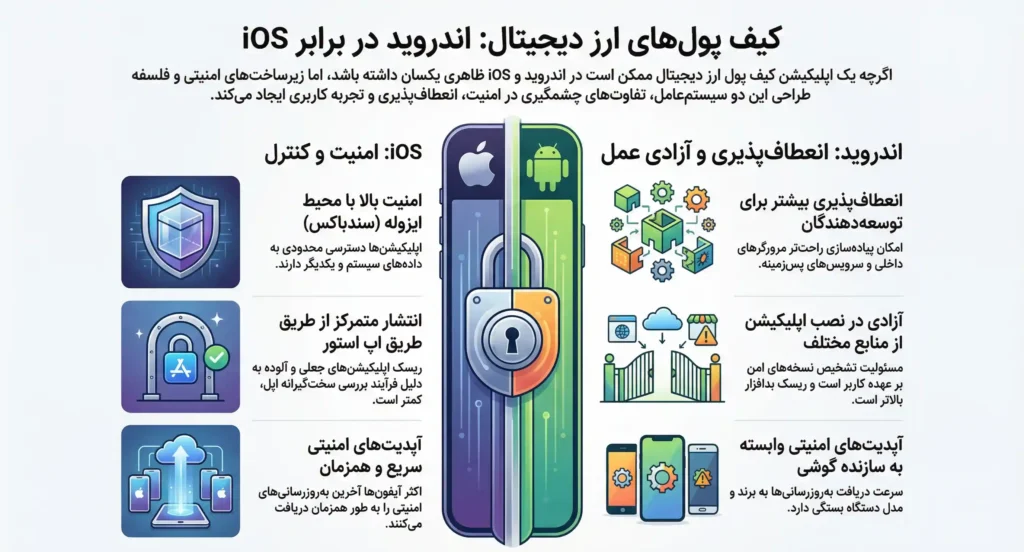 کیف پولهای ارز دیجیتال اندرویدی چه فرقی با نسخه iOS دارند؟