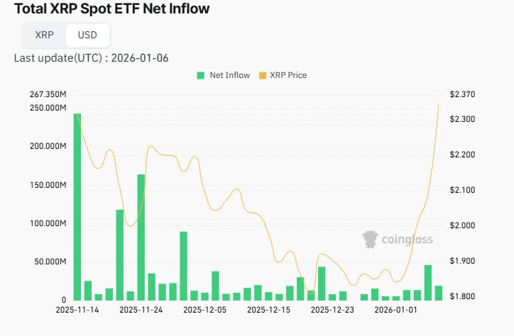 صندوقهای ETF اسپات ریپل از ابتدای سال جدید تاکنون هیچ روز خروج سرمایهای ثبت نکردهاند صندوقهای ETF اسپات ریپل از ابتدای سال جدید تاکنون هیچ روز خروج سرمایهای ثبت نکردهاند