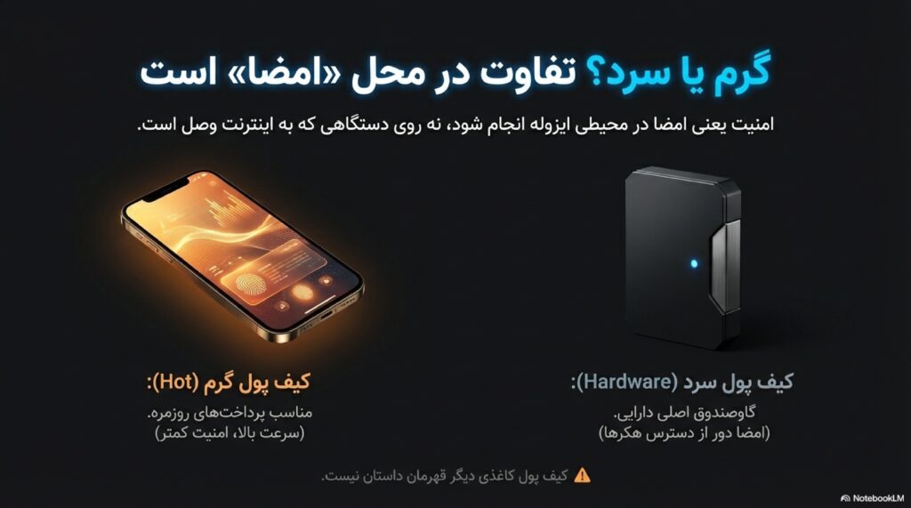 فصل پنجم: انواع کیف پول از نظر محیط اجرا و مفاهیم سرد (COLD) و گرم (HOT)