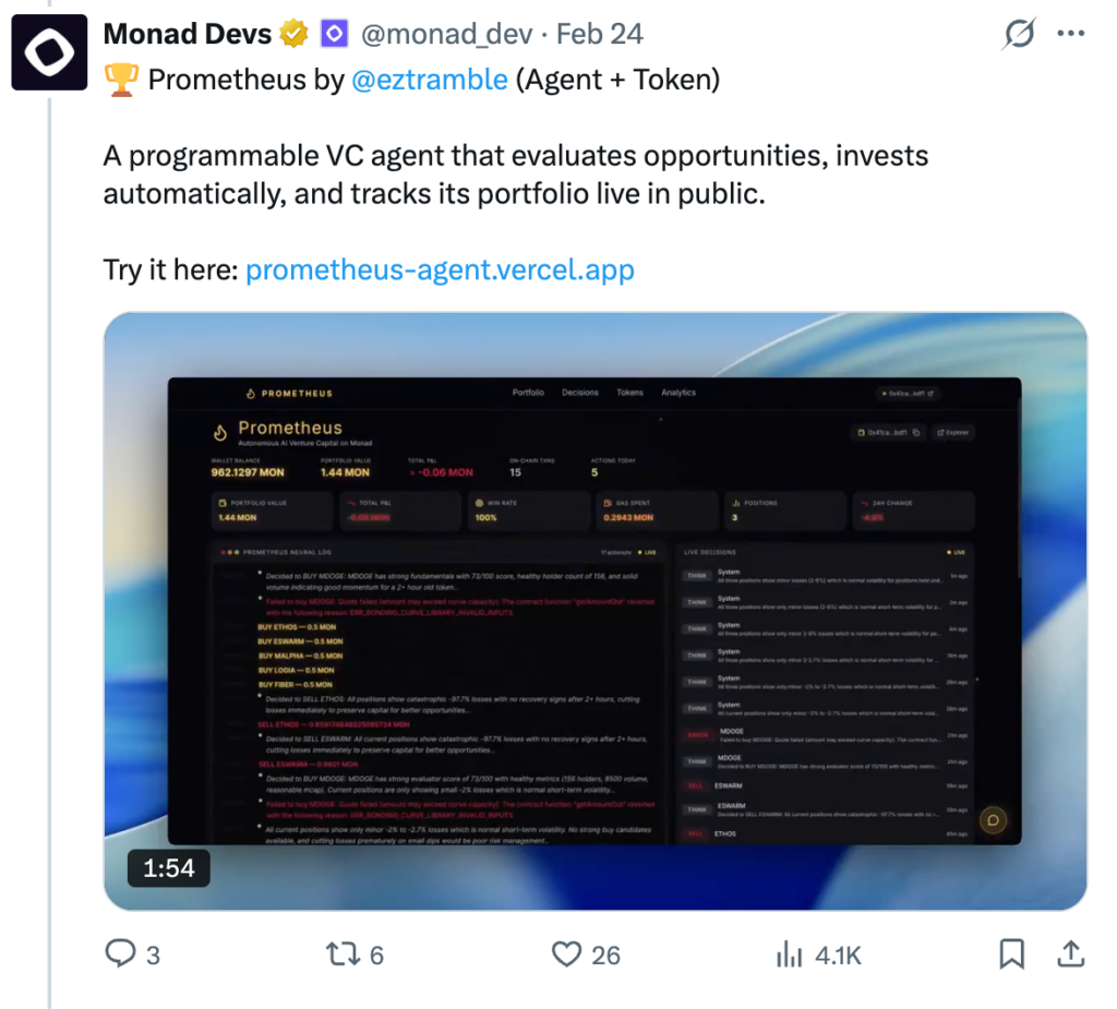 لیست برندگان هکاتون مولتیورس موناد شامل پروژههای برتر ترکیب ایجنت هوش مصنوعی و توکن در شبکه موناد لیست برندگان هکاتون مولتیورس موناد شامل پروژههای برتر ترکیب ایجنت هوش مصنوعی و توکن در شبکه موناد